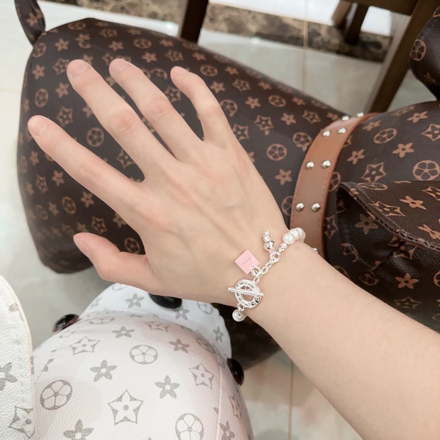 Tiffany & Co. Pearl Bracelet with Toggle Clasp and Charms